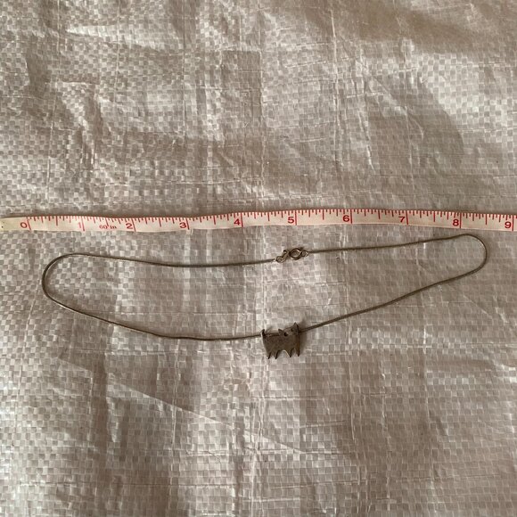 Handmade Cat Necklace 925 Sterling Silver Buenos Aires Coil Chain 16" Approx. - Picture 3 of 7